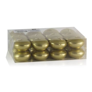 Flytande ljus ORNELLA, 24 stycken, guld, Ø4,5cm, 4h Flytande ljus ORNELLA, 24 stycken, guld, Ø4,5cm, 4h