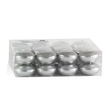 Flytande ljus ORNELLA, 24 stycken, silver, Ø4,5cm, 4h Flytande ljus ORNELLA, 24 stycken, silver, Ø4,5cm, 4h