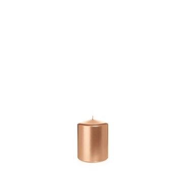 Julstearinljus ROSELLA, roséguld, 10cm, Ø8cm, 45 timmar - Tillverkat i Tyskland