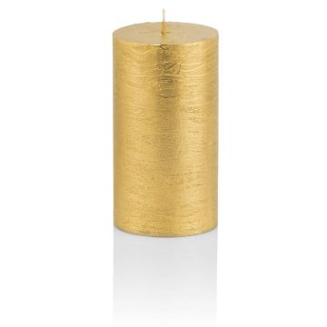 Julstearinljus MATHILDA, guld, 9cm, Ø5,8cm, 33 timmar - Tillverkad i Tyskland