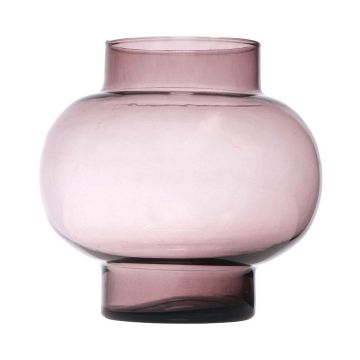Rund glasvas RAINIERO, återvunnen, violett-klar, 26cm, Ø26cm Rund glasvas RAINIERO, återvunnen, violett-klar, 26cm, Ø26cm