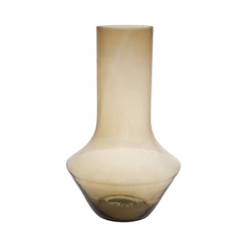 Blomvas ENEDINA av glas, återvunnet, orange-brunt-klart, 30cm, Ø19cm