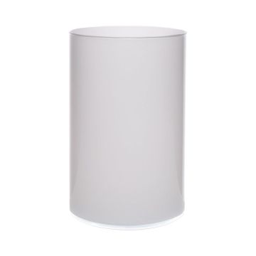 Glasvas, cylindrisk, SANYA EARTH, vit, 21cm, Ø14cm