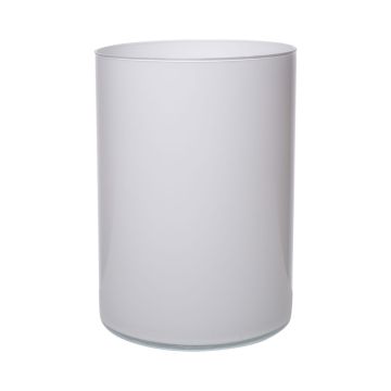 Glasvas, cylindrisk, SANYA EARTH, vit, 25cm, Ø18cm
