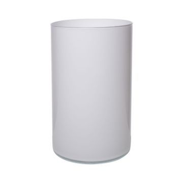 Glasvas, cylindrisk, SANYA EARTH, vit, 30cm, Ø16cm