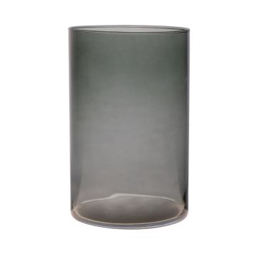 Glasvas, cylinderformad, SANYA EARTH, mörkgrå-klar, 21cm, Ø14cm Glasvas, cylinderformad, SANYA EARTH, mörkgrå-klar, 21cm, Ø14cm