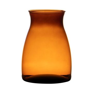 Blomvas i glas MAISIE, orange-brun-klar, 20cm, Ø14cm