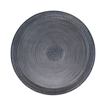 Rund metalltallrik SOLANYI, mönstrad, svart, Ø63,5cm Rund metalltallrik SOLANYI, mönstrad, svart, Ø63,5cm