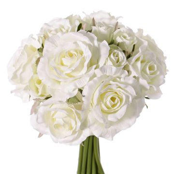 Konstgjord rosbukett ROSILA, vit, 25cm, Ø20cm Konstgjord rosbukett ROSILA, vit, 25cm, Ø20cm