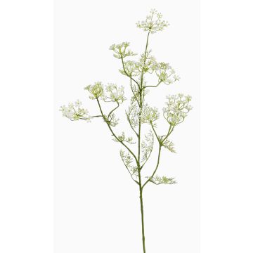 Konstgjord dillkvist WINCENT med blommor, vit, 80cm, Ø5-7cm