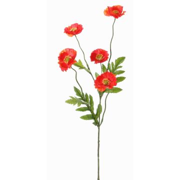 Textilgren med vallmo KEIRA, röd-orange, 65cm, Ø5-6cm Textilgren med vallmo KEIRA, röd-orange, 65cm, Ø5-6cm