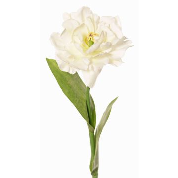 Konstgjord papegojatulp STEFANIE, vit-grön, 65cm, Ø14cm