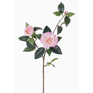 Textilkameliagren RIXA med blommor, rosa, 85cm, Ø5-10cm
