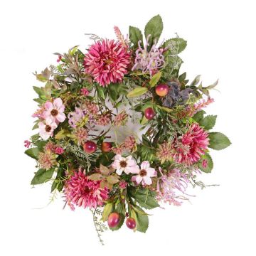 Konstgjord höstkrans SABINE, gerbera, cerise, Ø30cm Konstgjord höstkrans SABINE, gerbera, cerise, Ø30cm