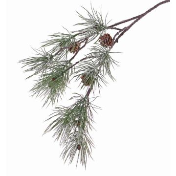 Konstgjord grankvist CALEB med kottar, frusen, 80cm