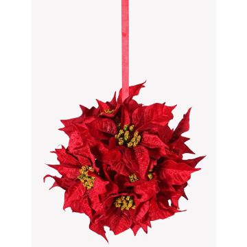 Konstgjord julstjärna, kula CATHLIN, röd, Ø25cm Konstgjord julstjärna, kula CATHLIN, röd, Ø25cm