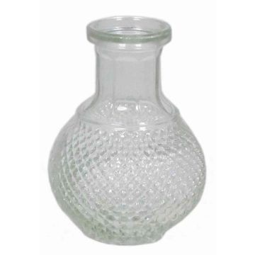 Glasflaska DONKA, rombmönster, klar, 11,5cm, Ø8cm