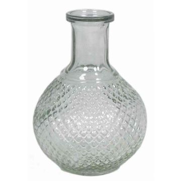 Glasflaska DONKA, rombmönster, klar, 15cm, Ø11cm Glasflaska DONKA, rombmönster, klar, 15cm, Ø11cm