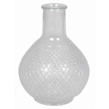 Glasflaska DONKA, rombmönster, klar, 18,5cm, Ø13,5cm Glasflaska DONKA, rombmönster, klar, 18,5cm, Ø13,5cm