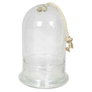 Glasburk VOLTA med tallrik, snöre, klar, 28,5cm, Ø18cm