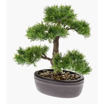 Konstgjord bonsai-ceder BERTOLT i skål, 30cm