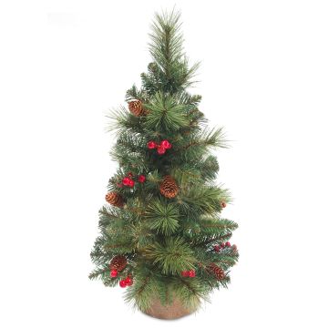 Konstgjord gran BUKAREST, jutesäck, dekorerad, 80cm, Ø45cm Konstgjord gran BUKAREST, jutesäck, dekorerad, 80cm, Ø45cm