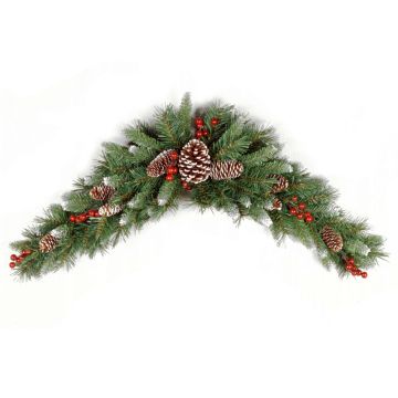 Konstgjord granbåge MARLIES, crossdoor, svårantändlig, snötäckt, 90cm