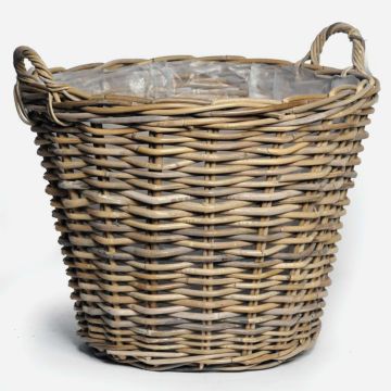 Träkorg CATELYNN av rotting, gråbrun, 40cm, Ø45cm Träkorg CATELYNN av rotting, gråbrun, 40cm, Ø45cm