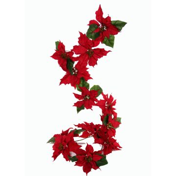 Konstgjord julstjärnegirland TISHA, röd, 180cm, Ø18-23cm Konstgjord julstjärnegirland TISHA, röd, 180cm, Ø18-23cm