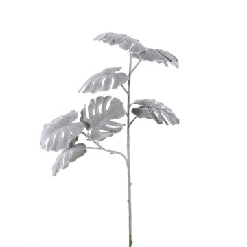 Konstgjord filodendron- och monstera deliciosa-gren NUBIE, frusen, grå, 70cm Konstgjord filodendron- och monstera deliciosa-gren NUBIE, frusen, grå, 70cm