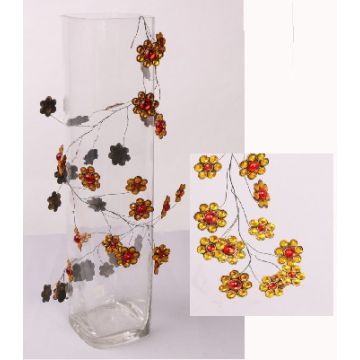 Dekorativ blomstergirland DANDY, orange-gul, 90cm Dekorativ blomstergirland DANDY, orange-gul, 90cm