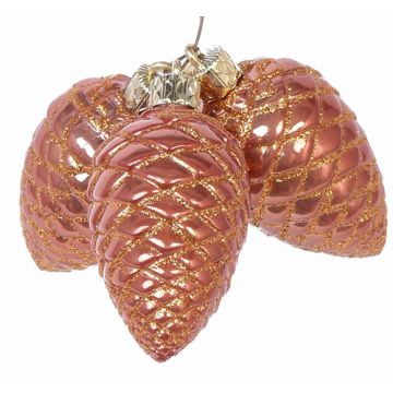 Julgranspynt kottar ZENTA, 3 st, koppar, 11cm Julgranspynt kottar ZENTA, 3 st, koppar, 11cm