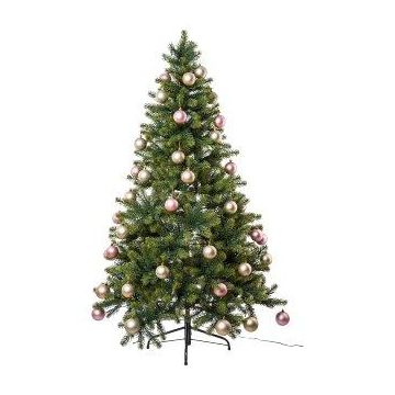 Konstgjord gran APALMO, LED-belysning, rosa-krämfärgad, 150cm