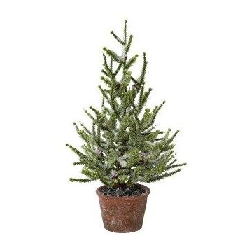 Dekorationsgran MALKE i dekorativ kruka, snötäckt, 55cm Dekorationsgran MALKE i dekorativ kruka, snötäckt, 55cm
