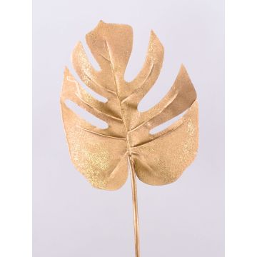 Konstgjort Philodendron Monstera Deliciosa-blad ASMERET med glitter, guld, 70cm Konstgjort Philodendron Monstera Deliciosa-blad ASMERET med glitter, guld, 70cm