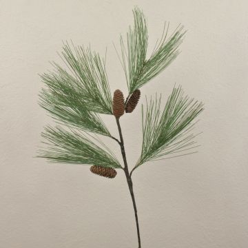 Konstgjord tallkvist WICKEY med kottar, grön, 75cm