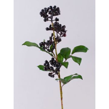 Konstgjord kvist med fläderbär CHATANGA med frukter, vinröd-svart, 60cm