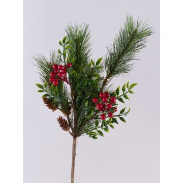 Dekorativ kvist FREDEGONDA, tall, rönnbär, kottar, röd-grön, 65cm Dekorativ kvist FREDEGONDA, tall, rönnbär, kottar, röd-grön, 65cm