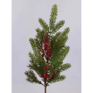 Dekorativ kvist VARDALIA, gran, bär, kottar, röd-grön, 75cm Dekorativ kvist VARDALIA, gran, bär, kottar, röd-grön, 75cm
