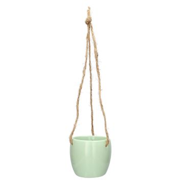 Hängande blomkruka i dolomit DOMINGOS, mint, 7/36cm, Ø8,3cm Hängande blomkruka i dolomit DOMINGOS, mint, 7/36cm, Ø8,3cm