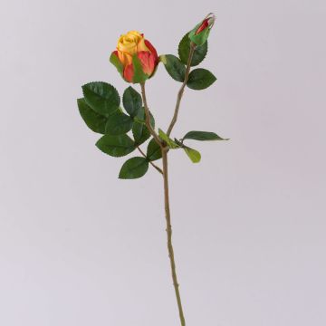 Konstgjord ros RENESMEE, gul-röd, 45cm, Ø6cm Konstgjord ros RENESMEE, gul-röd, 45cm, Ø6cm