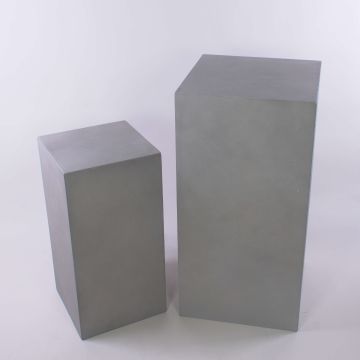 Fyrkantig planteringspelare LIMBORO, 2 st, glasfiber, sand, 30x30x60cm, 40x40x80cm