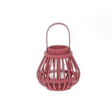 Lykta CHARITHRA med handtag, trä, glasinsats, bärfärgad, 15cm, Ø15,5cm Lykta CHARITHRA med handtag, trä, glasinsats, bärfärgad, 15cm, Ø15,5cm