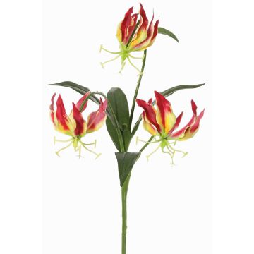 Dekorationsblomma Gloriosa XELA, mörkröd-gul, 50cm, Ø4-7cm Dekorationsblomma Gloriosa XELA, mörkröd-gul, 50cm, Ø4-7cm