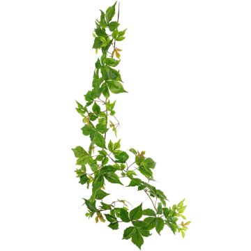 Konstgjord girland med treuddiga jungfrurankor SASTRA, Eco Collection, grön-orange, 160cm