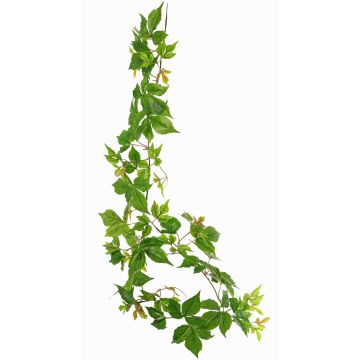 Konstgjord girland med treuddiga jungfrurankor SASTRA, Eco Collection, grön-orange, 160cm
