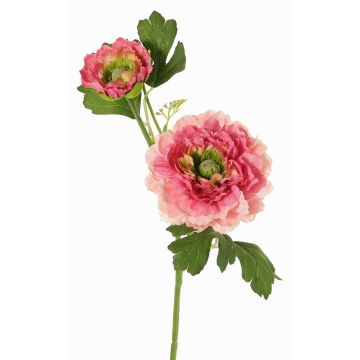 Konstgjord ranunkelgren SAGARA, rosa-cerise-grön, 45cm, Ø5-9cm