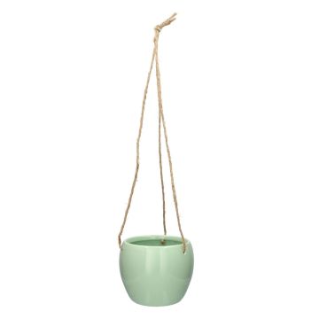 Hängande blomkruka i dolomit DOMINGOS, mint, 10/65cm, Ø13cm Hängande blomkruka i dolomit DOMINGOS, mint, 10/65cm, Ø13cm
