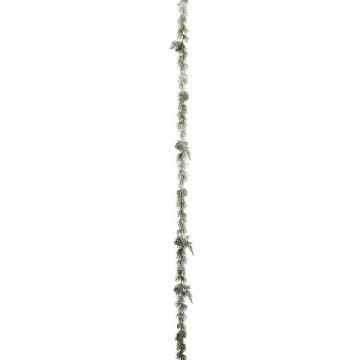 Konstgjord girland av ceder RYNTER, kottar, frostad, grön, 180cm Konstgjord girland av ceder RYNTER, kottar, frostad, grön, 180cm