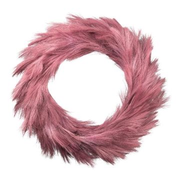 Dekorativ krans av sandrör MEFRO med ax, gammaldagsrosa, antikrosa, Ø60cm